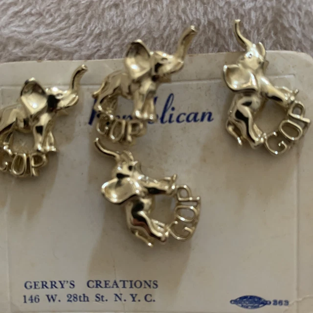 Vintage  Republican GOP Elephant Lapel Pins