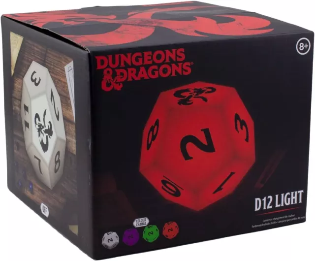 Luce Paladone D12 - Alimentato a batteria - Dungeons and Dragons Dadi Bianco