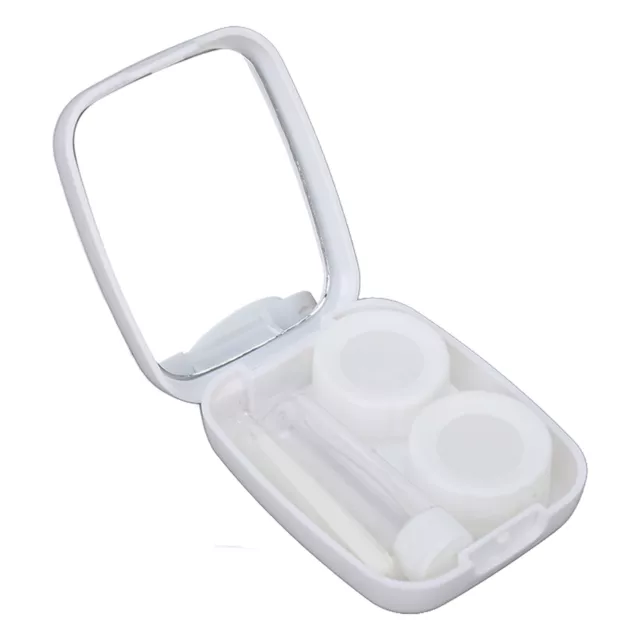 (White)Contact Lens Box Kit Cute Little Duck Contact Lens Case Dustproof|