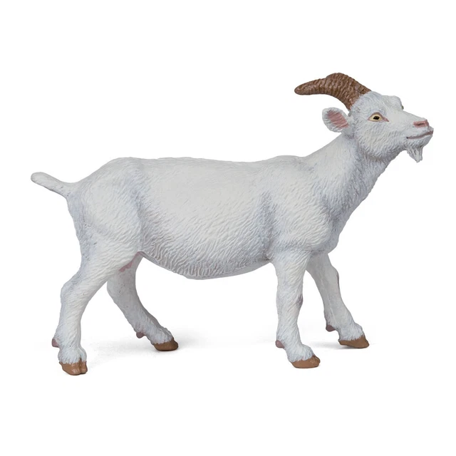 PAPO Farmyard Friends White Nanny Goat Toy Figure, White (51144)