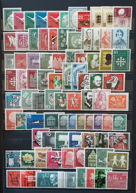 Bund Jahrgänge 1955 bis 1959 in den HN kpl.  postfrisch und tadellos, KW 476 €