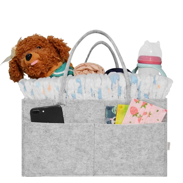 Baby Diaper Caddy Organizer For Boy Or Girl -Felt Fabric Baby Basket