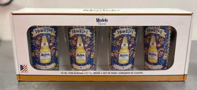 Modelo Especial Dia De Los Muertos Pub Glass Set