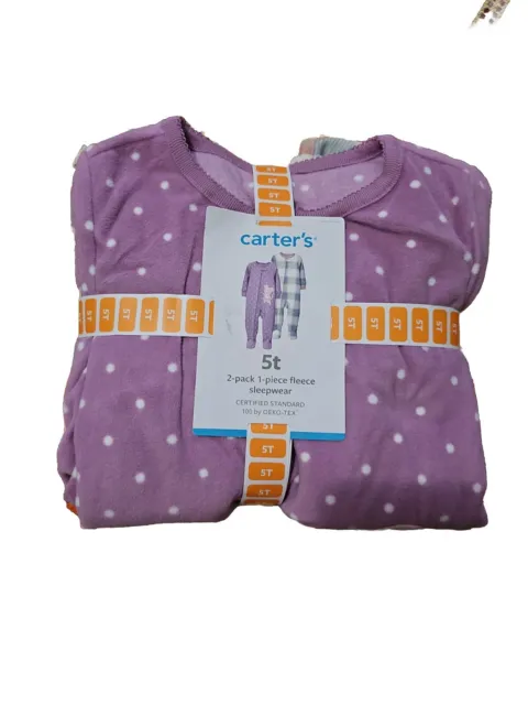 New Carter's  2 Pack 1 Piece Fleece Sleepwear Size 5t  Mouse Bellerina