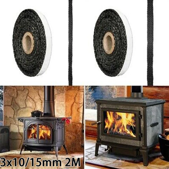 Cuerda de estufa plana negra autoadhesiva sello de vidrio estufa cuerda de fuego/10 mm de ancho X 3 mm