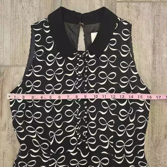 Kate Spade Dress Womens Size 4 Black & White Fit Flare Bow Print Crepe Mackenna 3