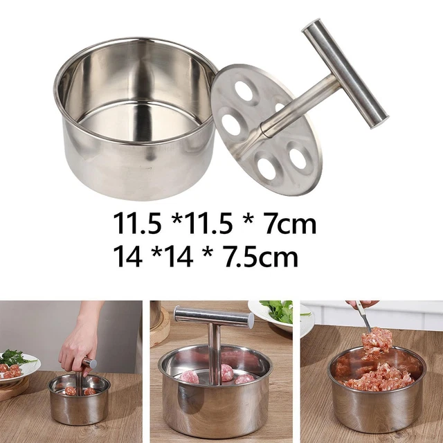 Fabricant à Boulettes De Viande En Acier Inoxydable - 5 Trous, Pratique Et Facile à Utiliser !