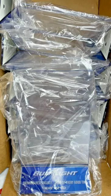Lot Of 10 Bud Light Table Tent Holder 2011 Promo Here We Go Budweiser 7x4 Beer