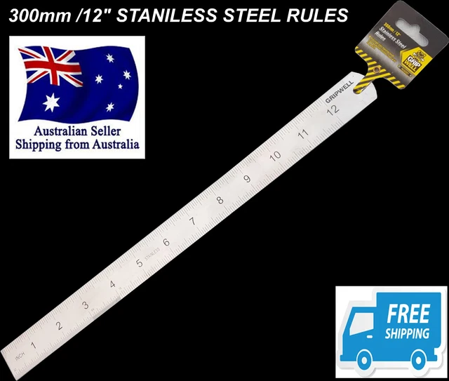 300mm/12 inch stainless steel measuring ruler scale rule double sided metric NEW