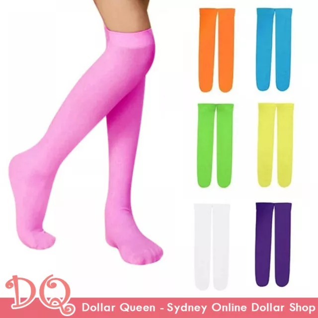 Baby Girls Cotton High Knee Socks Tights Leg Warmer Kids Stockings Colorful AU