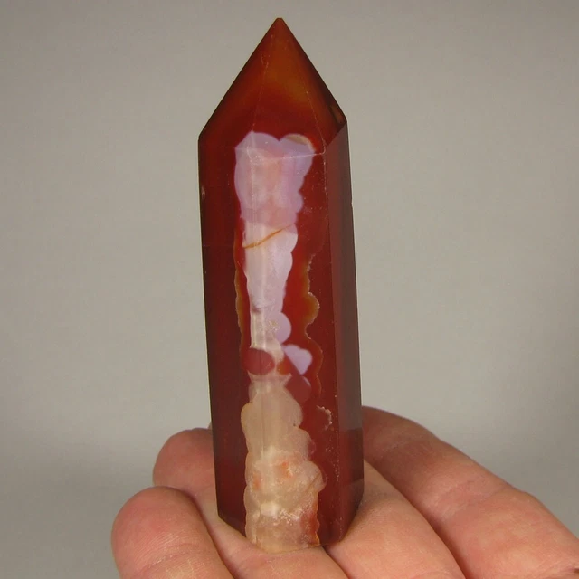 3.4" CARNELIAN AGATE Crystal Point Polished Gemstone Tower Obelisk - Madagascar