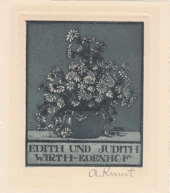 Exlibris Bookplate Etching Adolf Art 1882-1937 Margaritenstrauß