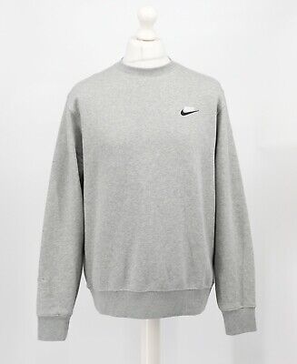 Nike Mens Heather Grey Club Fleece Crew Neck Sweatshirt Rrp Â£49 T*