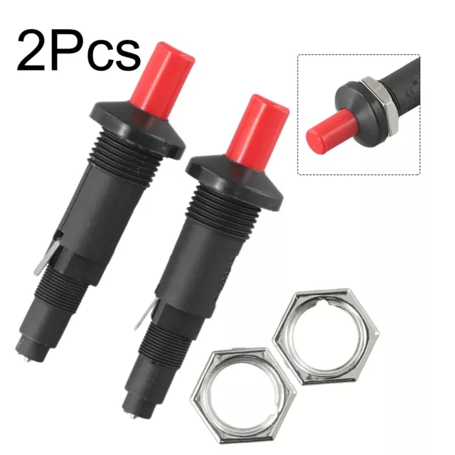 2pcs Gas Riscaldamento Presa Piezo Spina Pulsante Ceramica Lungo: 9cm Diameter: