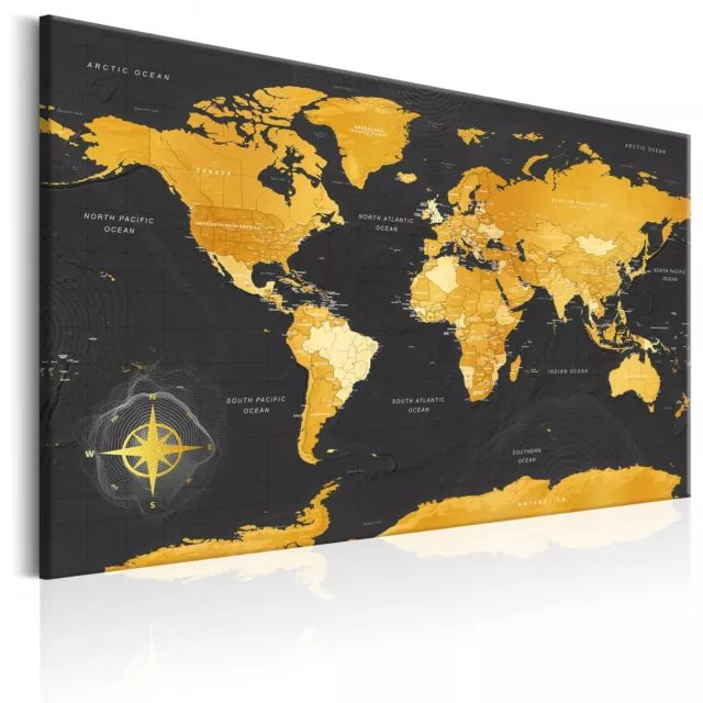 WELTKARTE WORLD MAP KONTINENTE Wandbilder xxl Bilder Vlies Leinwand k-A-0130-b-a