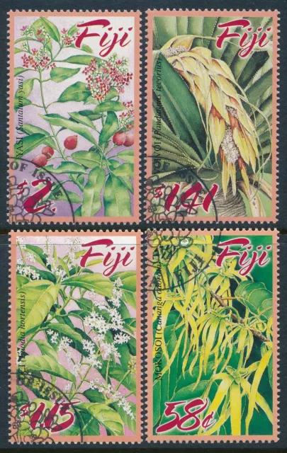 2005 Fiji Perfumed Flowers Set Of 4 Fine Used