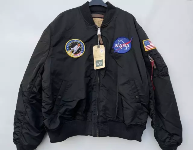 ALPHA INDUSTRIES MA 1 VF NASA Men Bomber Jacket Sage Green Size