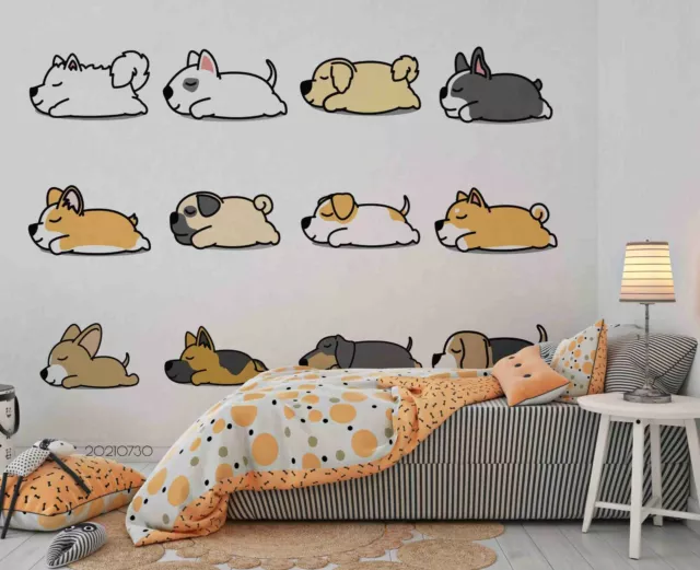 3D Cute Animal Dog Self-adhesive Removable Wallpaper Murals Wall 44