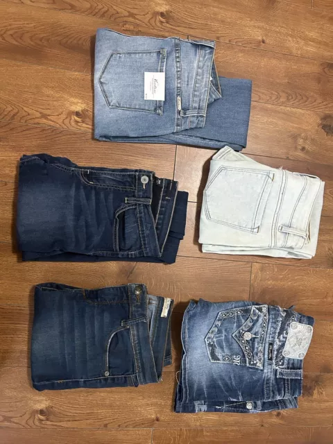 Lot Of 5 Pairs Women Size 27 Jeans - Kancan, Flying Monkey, Free People, Miss Me