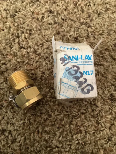 Sani-Lav N17 Swivel Hose Adapter, 3/4 In, Brass