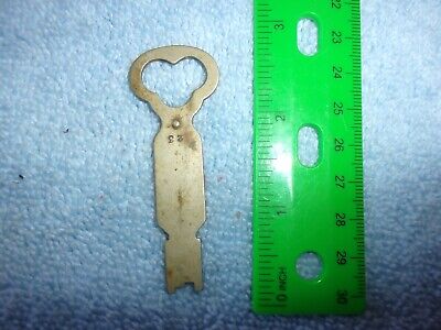1 Vintage G. Bayer PAT 1876 Skeleton Key Brass ornate padlock ? military ? trunk 3