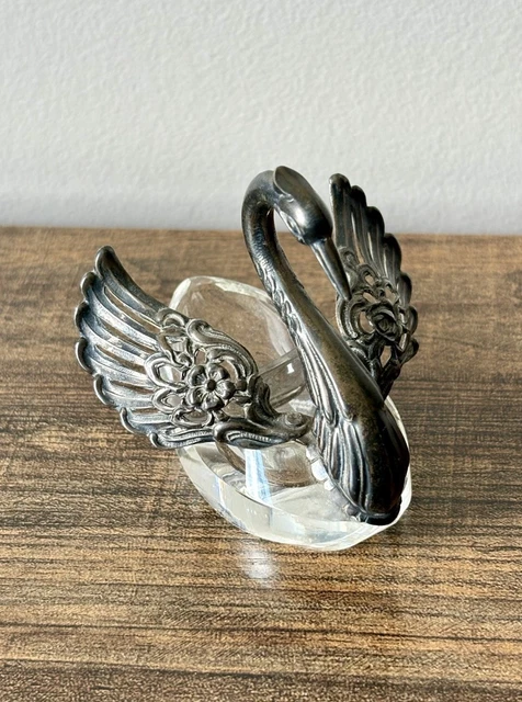 Charm Vintage Cygne Avec Danseuse - Argent Sterling 925 - 2,4 G, 1,5 Cm - Occasion En Bon état