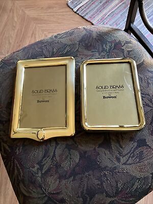 2 ( Two)  Vtg. BOWON SOLID BRASS 5" x 7" PICTURE FRAMES