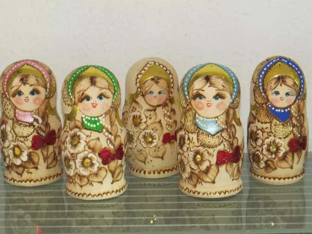 Babuschka Matroschka Matrjoschka Matruschka russische Puppen 5 teilig 5 tlg