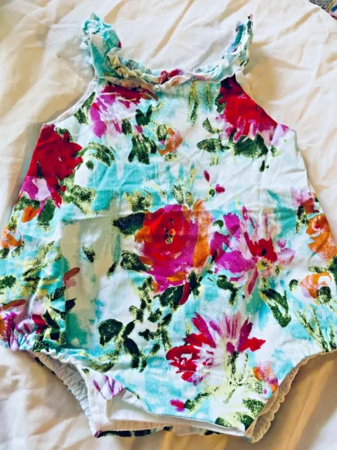 isabel garrenton baby girl 6 months outfit infant jumper floral island romper