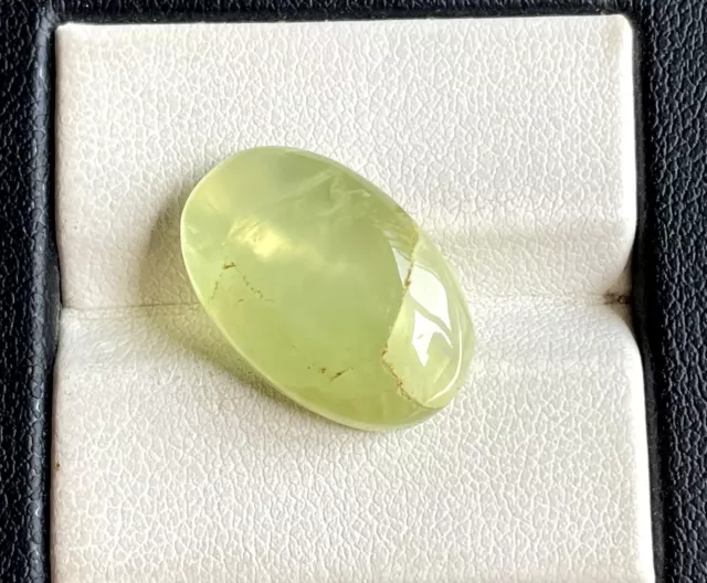 Natural Prehnite Smooth Oval Shape Cabochon, Loose Gemstone 14 Cts 19x13x6 MM