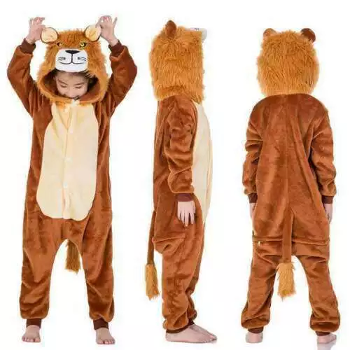 Carnival Animal Lion Role Play Costume Adult Costumes Kids Pajamas Jumpsuit New 3