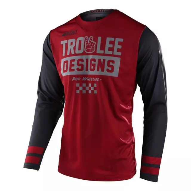 TROY LEE DESIGNS GP Peace & Wheelies Jersey burgundy dunkel grau Motocross MTB