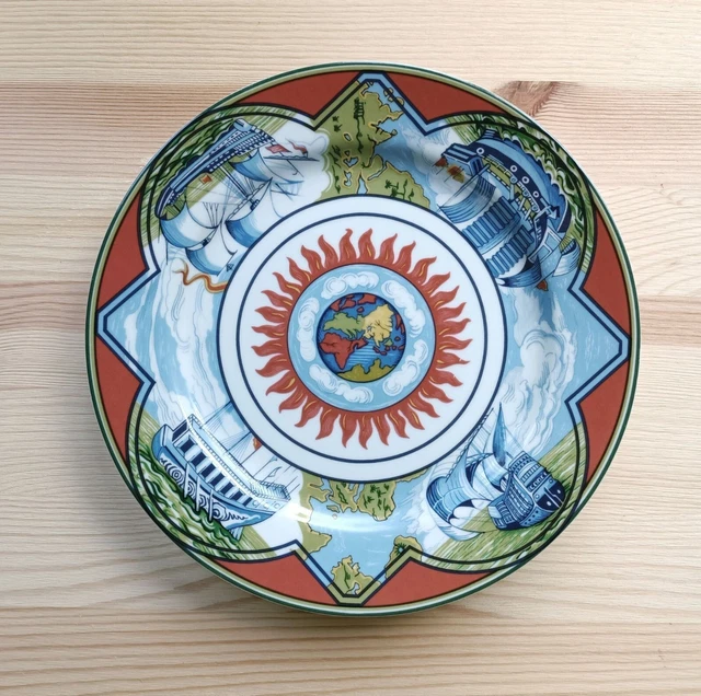6 assiettes plates en porcelaine, collection Champs Elysées
