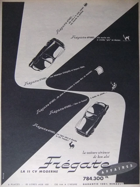 1953 La Renault Frégate 11 Hp Modern Press Advertisement - Chat - Advertising