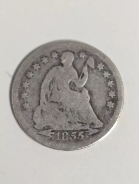 1855-P Seated Liberty Half Dime - With Arrows - nice
