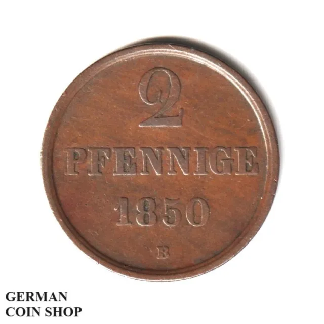 2 Pennies 1850 B - Kingdom Hanover - Copper