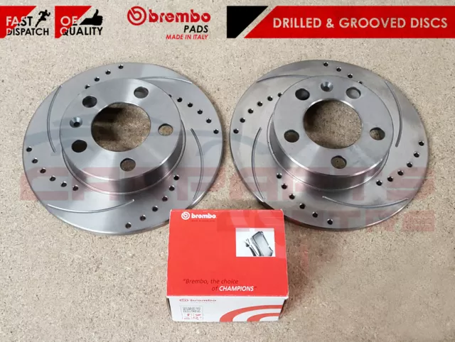 Ford Focus Rs Rs500 Mk2 Rear Drilled And Grooved Brake Discs Brembo Brake Pads