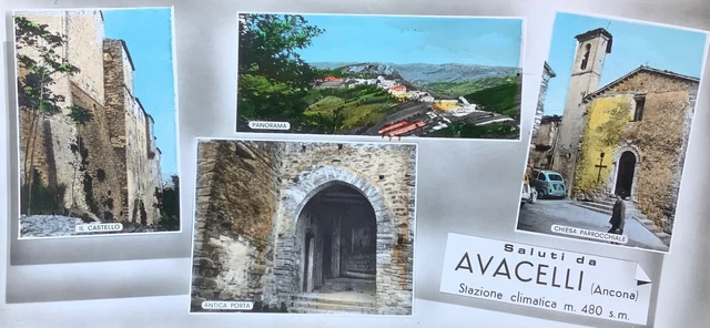 Avacelli di Arcevia (Ancona) cartolina viaggiata 1972 raro formato lungo