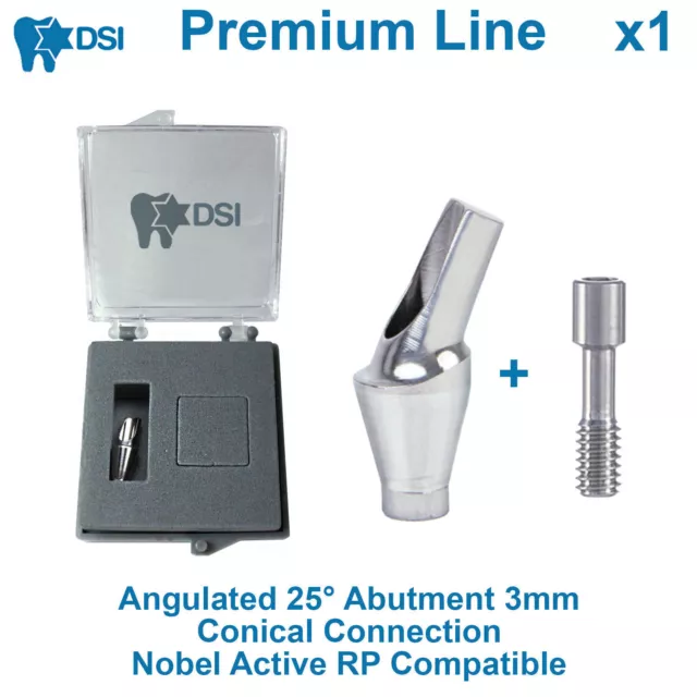 Dental Implant Angulated 25° Anatomic Abutment Conical Nobel Active 3.0 mm