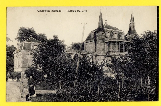 cpa RARE Castle France 33 - CADAUJAC (Gironde) CHÂTEAU MALLERET