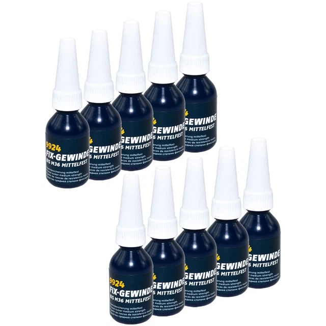 Vis de Blocage 10x 10 ML Mannol Fil de Résistance Moyenne Visser Adhésif Hélice