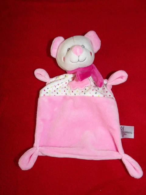 Doudou Plat Nicotoy Simba Toys Souris Grise Rose Nuage