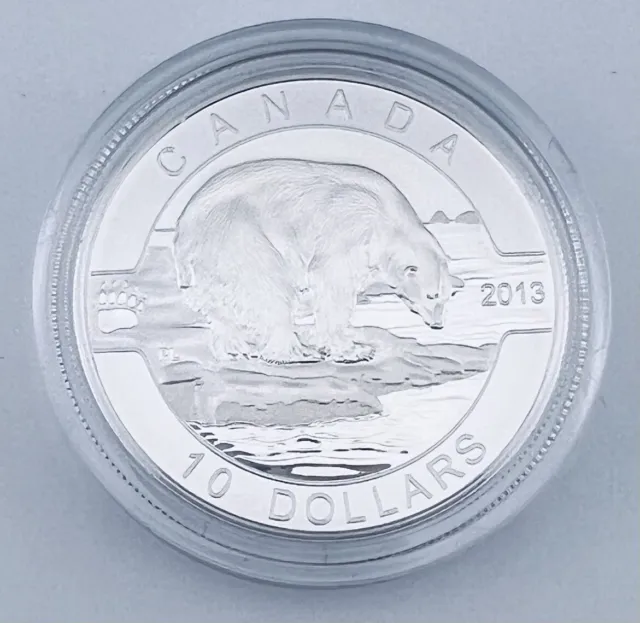 2013  Canada 9999 Silver $10 Dollars  Coin -  Polar Bear