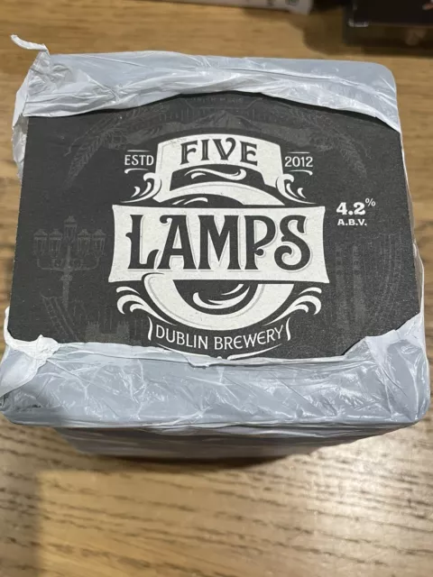 Fünf Lampen Dublin Brauerei Biermatte Untersetzer x 100 Bar Pub Mann Höhle Lager C&C