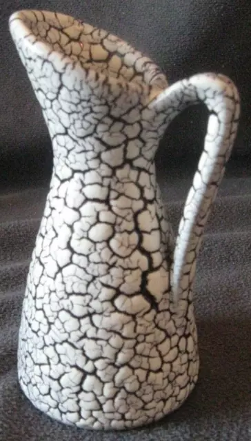 Keramik Vase von Jasba, Designserie `Cortina´ schwarz-weiß, 1950er / 60er Jahre