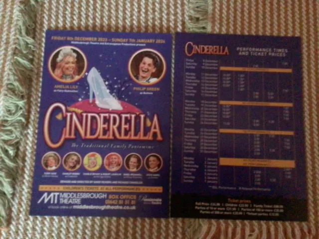 MIDDLESBROUGH THEATRE PANTOMIME FLYERS 2023/24 x 2