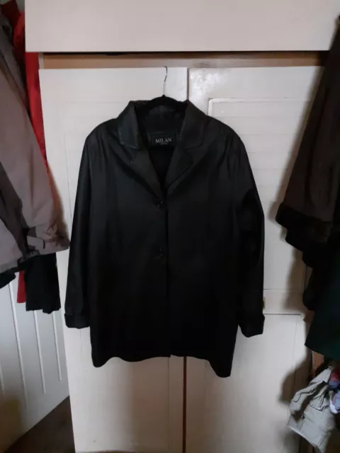 MILAN LEATHERWEAR WOMEN S Leather And Fleece Aztec Jacket Size 14