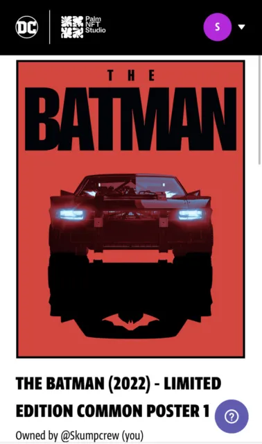 AMC The Batman (2022) Limited Edition NFT Poster 1