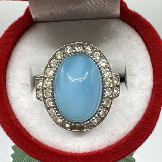 BAGUE MONTRE MATY - TAILLE RÉGLABLE ARGENTÉE AVEC STRASS - RÉF. V160 - OCCASION