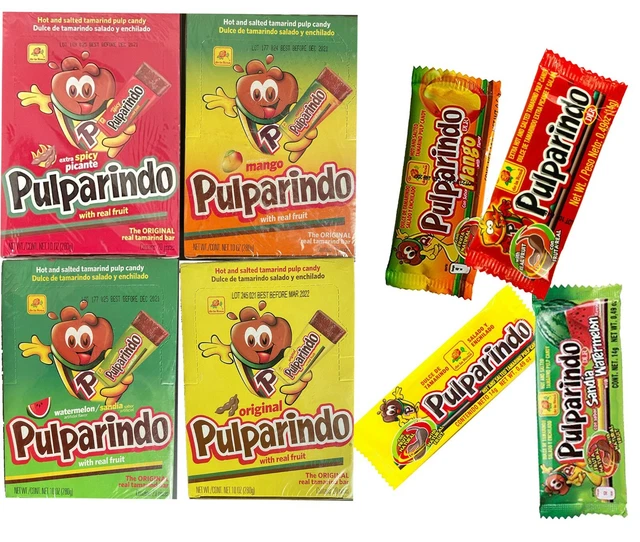 ORIGINAL PULPARINDO MEXICAN Candy, Watermelon,Tamarindo,Mango,Extra Hot